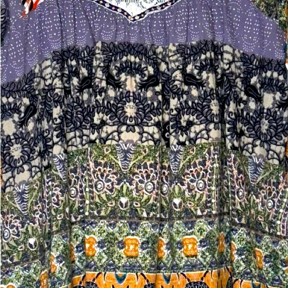 Umgee Chic Boho Fall Color Tone Tunic with Lace Detail Sz L - Picture 3 of 5